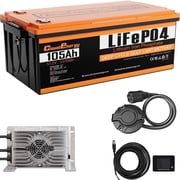 48V51.2V 105AH LiFePO4 Lithium Golf Cart Battery Built-in 250A BMS,3C Discharge,with 20A Charger,Mobile APP,Touch Monitor,6000+ Cycles,Perfect for Golf Carts GFA48V-105AH with Charger