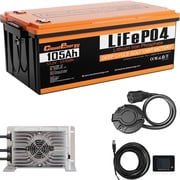 48V51.2V 105AH LiFePO4 Lithium Golf Cart Battery Built-in 250A BMS,3C Discharge,with 20A Charger,Mobile APP,Touch Monitor,6000+ Cycles,Perfect for Golf Carts GFA48V-105AH with Charger