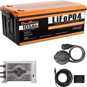 48V51.2V 105AH LiFePO4 Lithium Golf Cart Battery Built-in 250A BMS,3C Discharge,with 20A Charger,Mobile APP,Touch Monitor,6000+ Cycles,Perfect for Golf Carts GFA48V-105AH with Charger