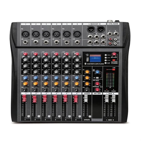 48V 6/8/12 Channels Professional Studio Au-dio Mixer USB DJ Sound Mixing Console Phantom Powers Monitor Amplifier