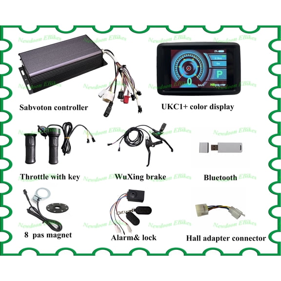 48V-72v 100A 5000w Electric Bike Controller Sine Wave System MQCON Setting sabovton Controller with Brake,Throttle,Pas and alram