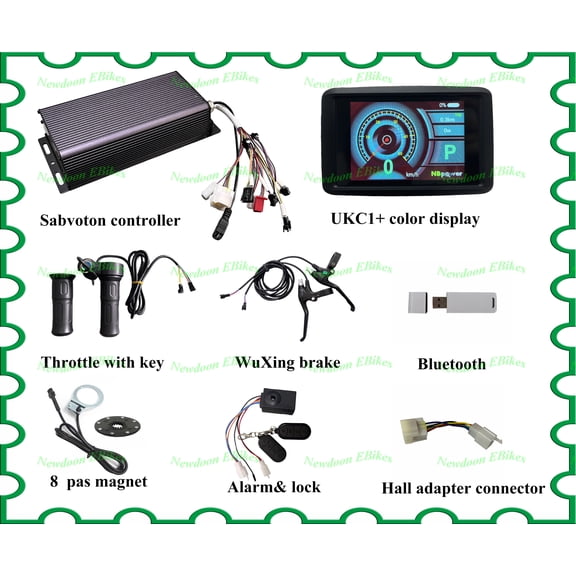 48V-72v 100A 5000w Electric Bike Controller Sine Wave System MQCON Setting sabovton Controller with Brake,Throttle,Pas and alram