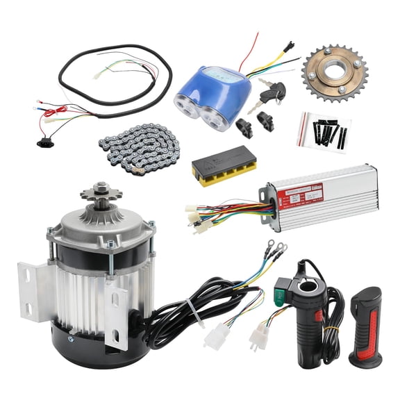 48V 800W Brushless DC Motor with Controller Mid Drive Chain Motor Forward Reverse for Go Kart ATV Tricycle Quad Four Wheelers Buggy High Torque Electric Motor