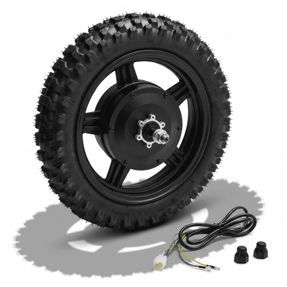 48V 800W Brushless Rear Hub Motor with 2.5-10 Inch Wheel Assembly | High Torque Electric Conversion Kit for Off-Road Dirt Bikes & Lightweight EV Scooters | Disc Brake Compatible Hub Drive System