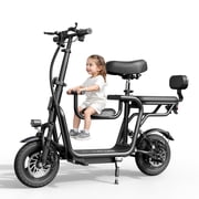 48V Adult Electric Scooter with Seat - 500W Motor Peak 750W, 20 Miles Range, 18.75 MPH, Dual Braking System, 14" Tires