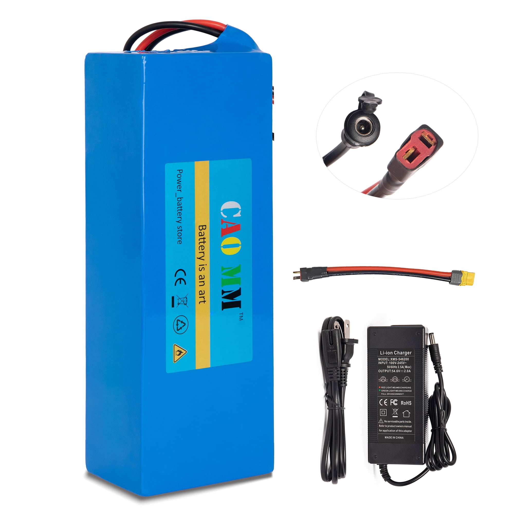 48V Ebike Battery 10AH Lithium Battery 48V Battery XT90 Plug for 1000W Electric Bike Scooter