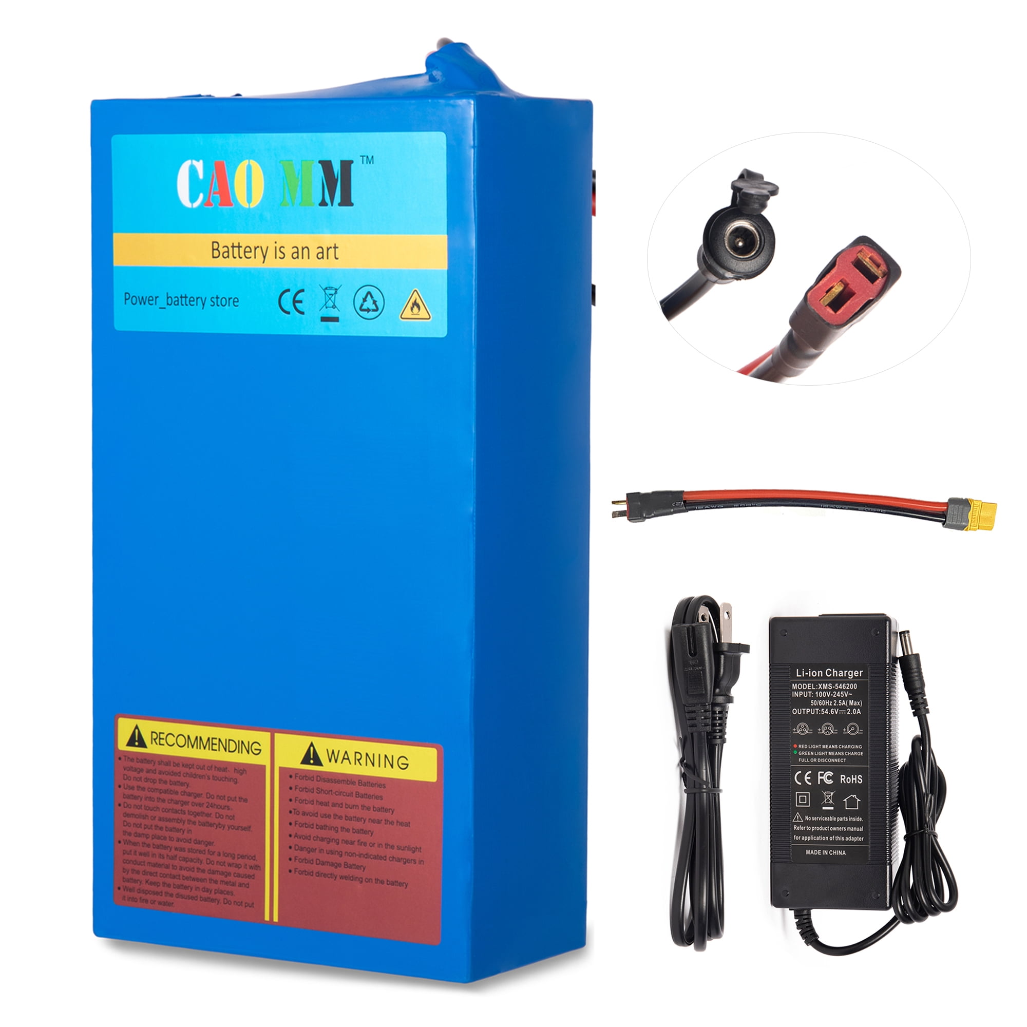 48V Ebike Battery 20AH Lithium Battery 48V Battery XT60 Plug for 1200W Electric Bike Scooter