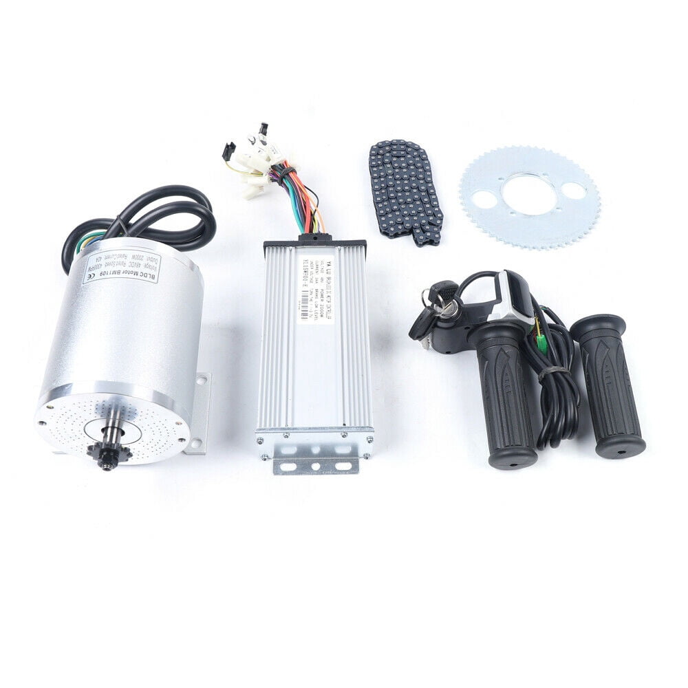 48V Electric Brushless DC Motor Kit, 2000W 4300R/Min High Speed DC Scooter Motor Kit with Speed