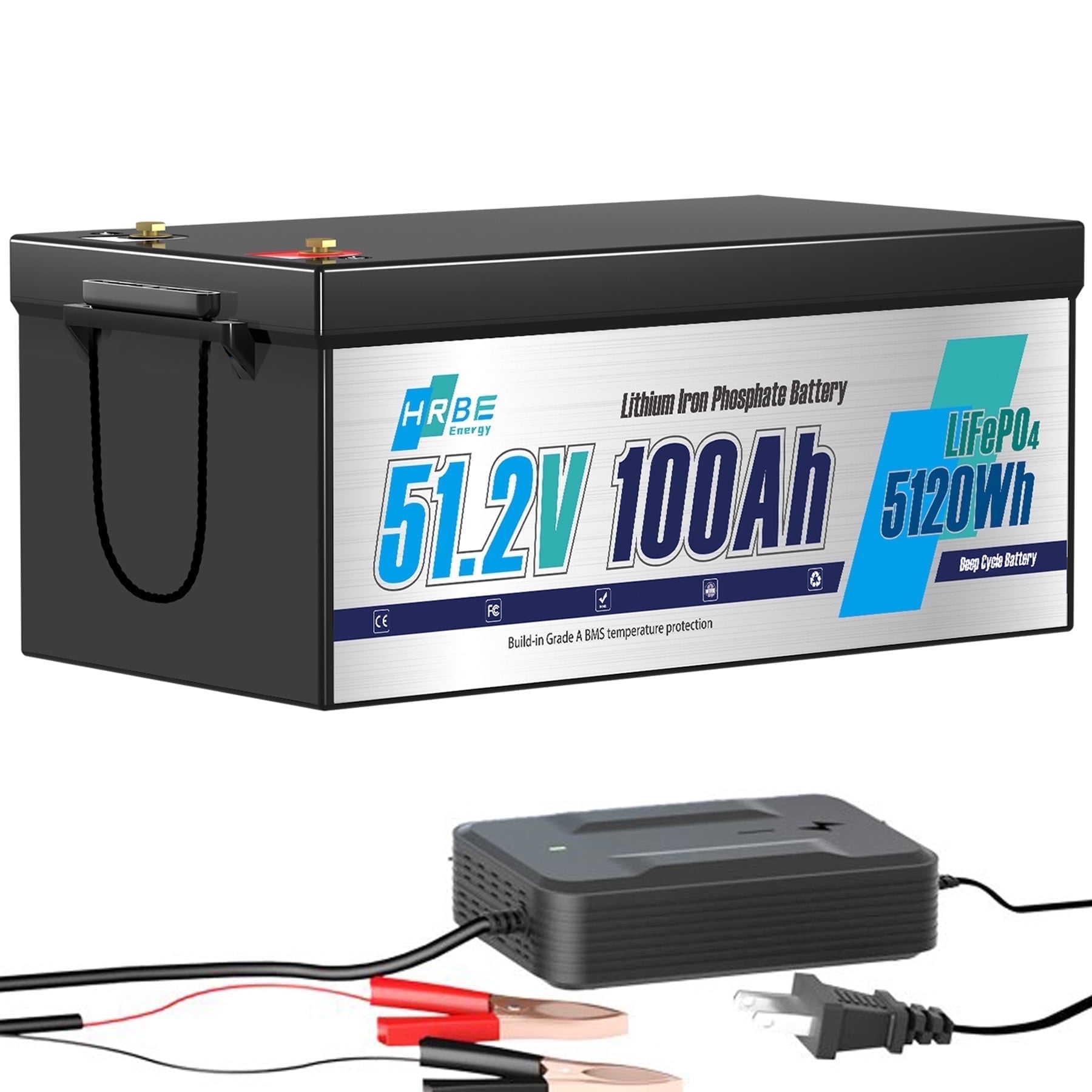 48V 100AH Golf Cart LiFePO4 Battery Bluetooth,51.2V Lithium Batteries for RV,Trolling Motor,Solar,Marine,Camping,Van,Built in 200A BMS,15000+ Deep Cycles