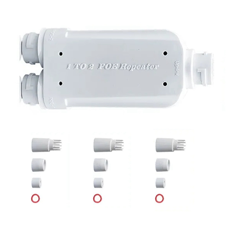 48V POE Repeater 1 to 2 PoE Extender IP66 Waterproof 10/100Mbps 500m Extension for POE Switch Camera
