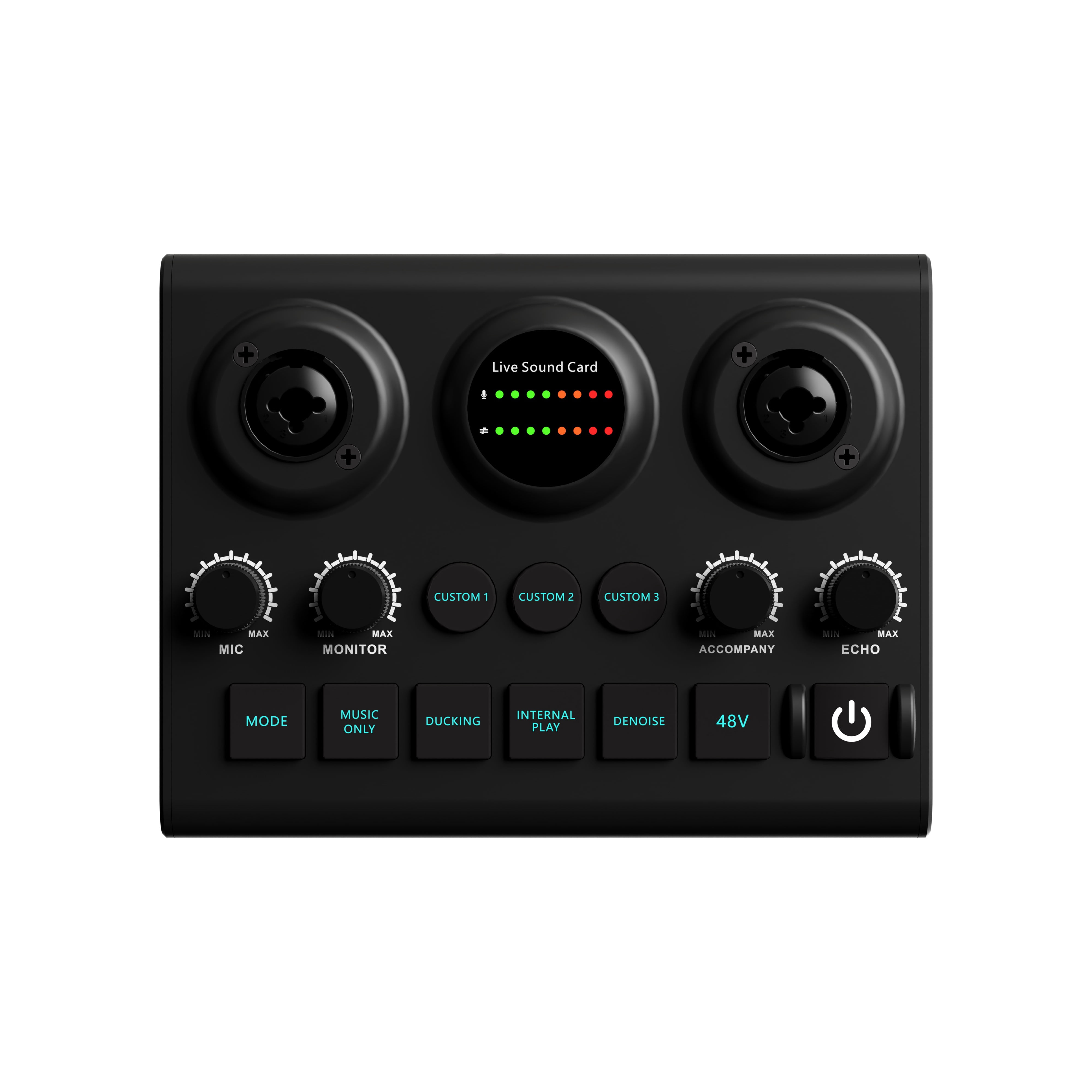 48V Phantom Power Live Sound Card Streaming DJ Controller Mixer Voice Podcast Live Streaming Kit