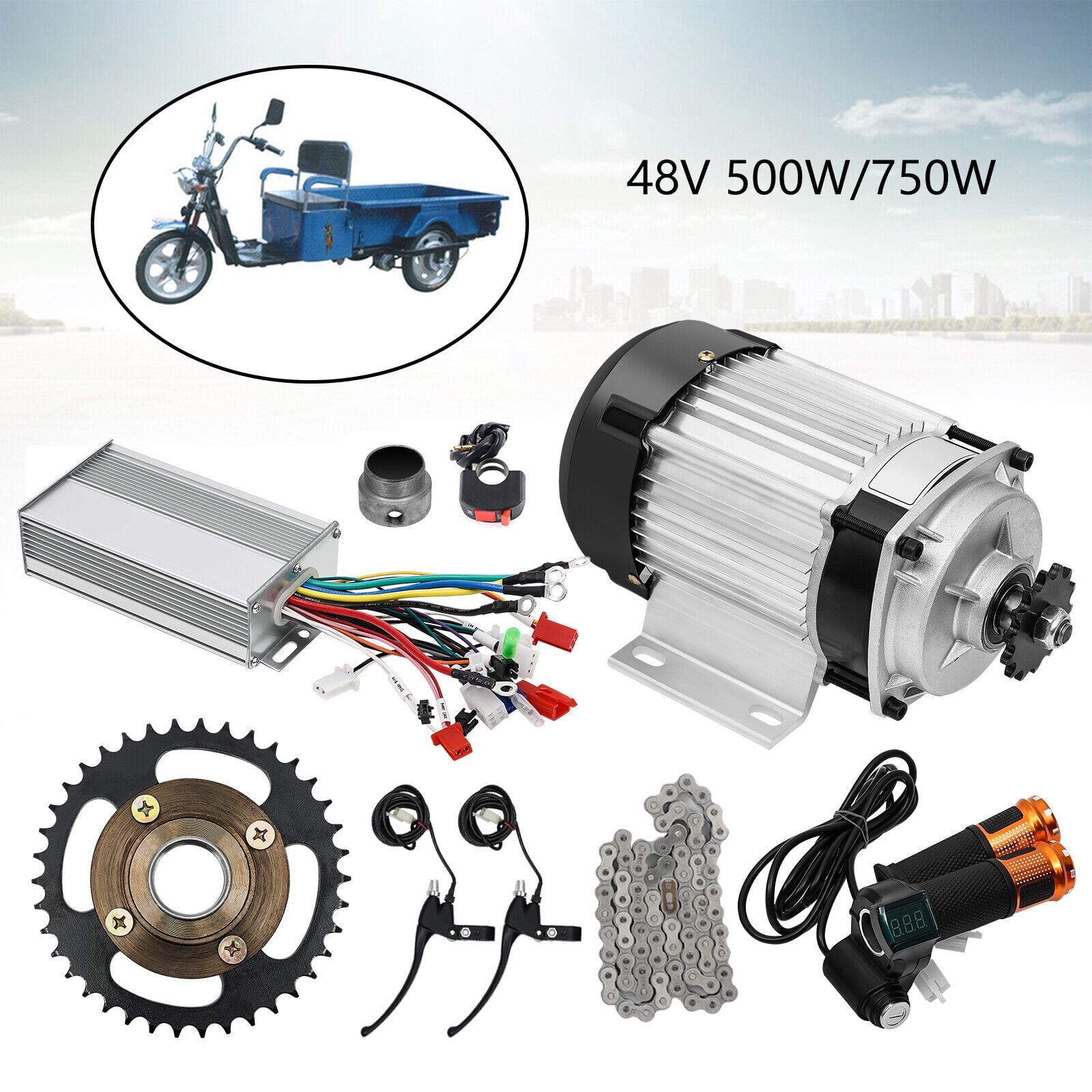 48V Tricycle Electric Conversion Kit Brushless Geared Motor Kit Motor ...