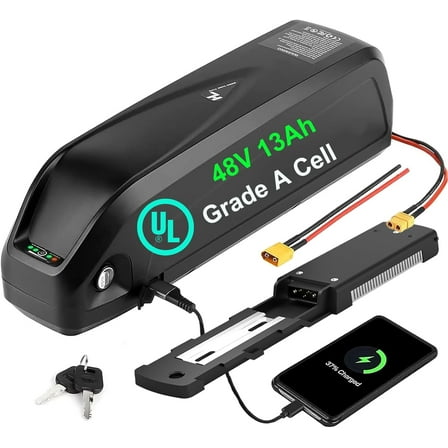 48V13AH(0-1000W) Unit Pack Power Official 20Ah /15Ah / 13Ah Ebike Battery - 52V 48V 36V Bike Battery for 0-1500W Bafang Voilamart AW Ebikeling JauoPay PEXMOR L-Faster Other Motor(W/Charger)