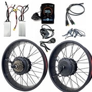 48V2000W Dual Motor Set 20x4.0 inch Rated 2x1000W Electric Fat Bike Hub Motor Double Drive Set 2WD Bike Set Wheel Front Drive and Rear Drive Maximum 4000W