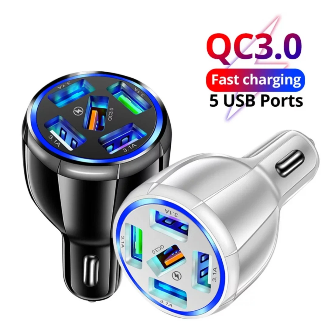 48W 15A 5 Usb Port Fast Qc 3.1 Car Charger Intelligent For Any Smart Phone Cell
