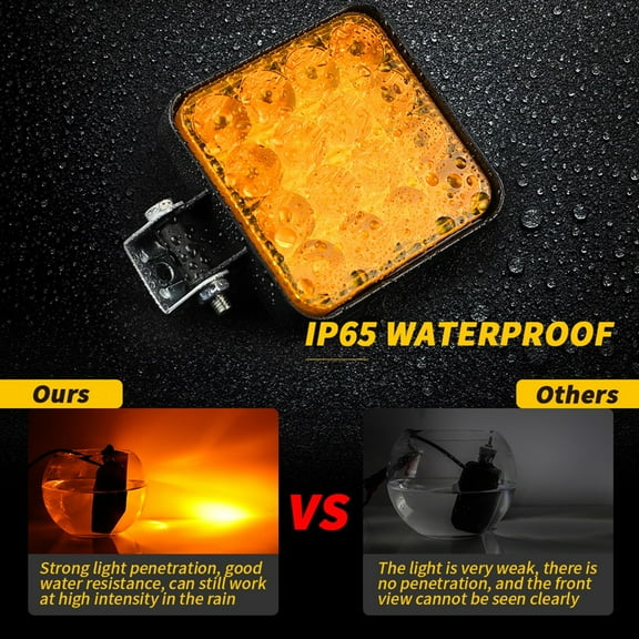 48W 16Led Work Light Pod Lighting Truck Off Road Tractor 12V 1PCS Yellow