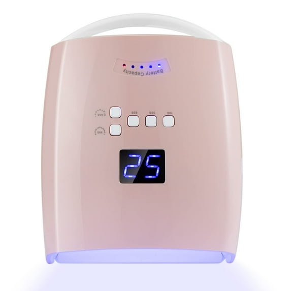48W Rechargeable UV LED Nail Lamp,Cordless Professional Gel Nail Lights Nail Art Manicure Tools for Home and Salon (Pink)