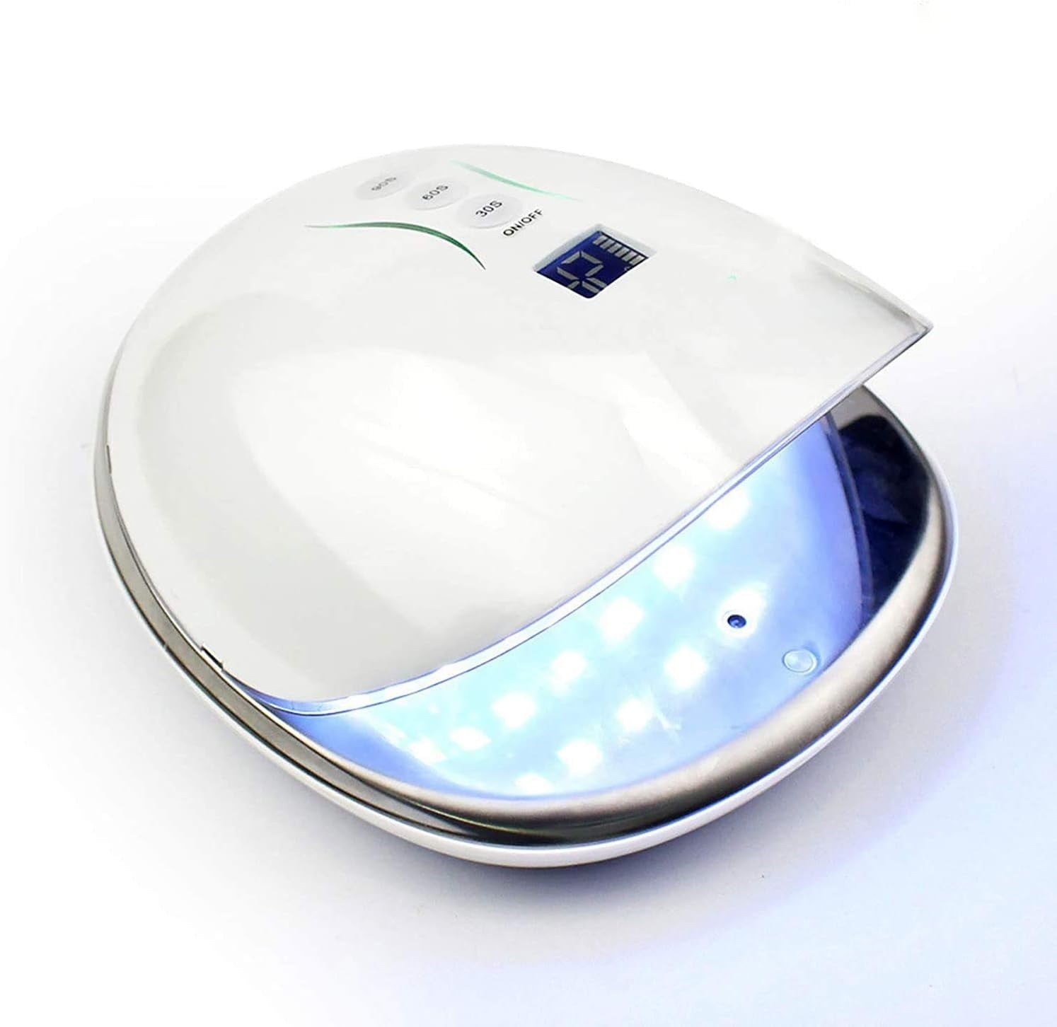 48W UV LED Nail Lamp, Led Nail Light for Gel Nails with 36 Pcs Light Bead, Gel Nail Lamp Quick Curing Nail Gel Polish, Nail Dryer Suitable Salon and Home Use (Color : White)