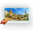 thumbnail image 1 of 48X20IN Reptile Habitat Background Rock Blue Sky Oasis Cactus Sunset and Desert Terrarium Background with 10 EVA Double-Sided Tape, 1 of 5