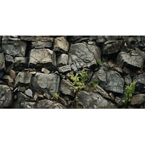 48X24IN Stone Aquarium Background, Rock Fish Tank Background, Natural Rocky Glass Terrarium Background with 8 EVA Double-Sided Tape