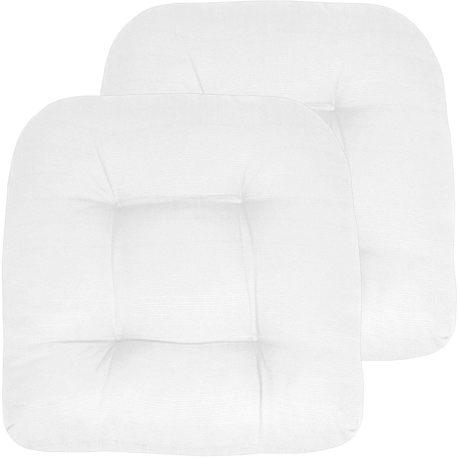 48X48 Inch (2 Pcs) White Garden Chair Cushions, Waterproof & Non-Slip Indoor Outdoor Seat Pads With Soft Foam For Patio Poolside Lawn Furniture Decoration