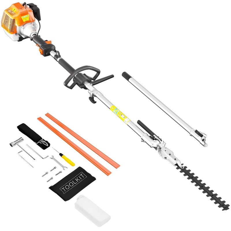 48cc 2-Stroke Gasoline-Powered Hedge Trimmer, a multi-functional garden care tool with a trimming head, suitable for tree trimming, branch trimming, and lawn mowing. Ideal for gardens and farms.