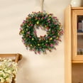 thumbnail image 1 of 48cm Artificial Spring Summer Wreath - Faux Flower Greenery Wreath for Front Door/Window/Table, Seasonal Decorative Wreath for Home Party Wedding Decor, 1 of 6