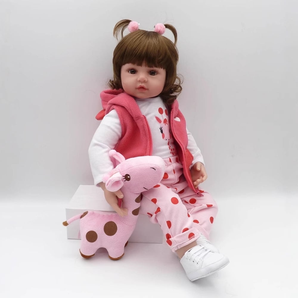 48cm Reborn Baby Doll Cute Full Vinyl Simulation Dolls Dress Up Game Washable Toys Accompanying Children For Christmas Gifts