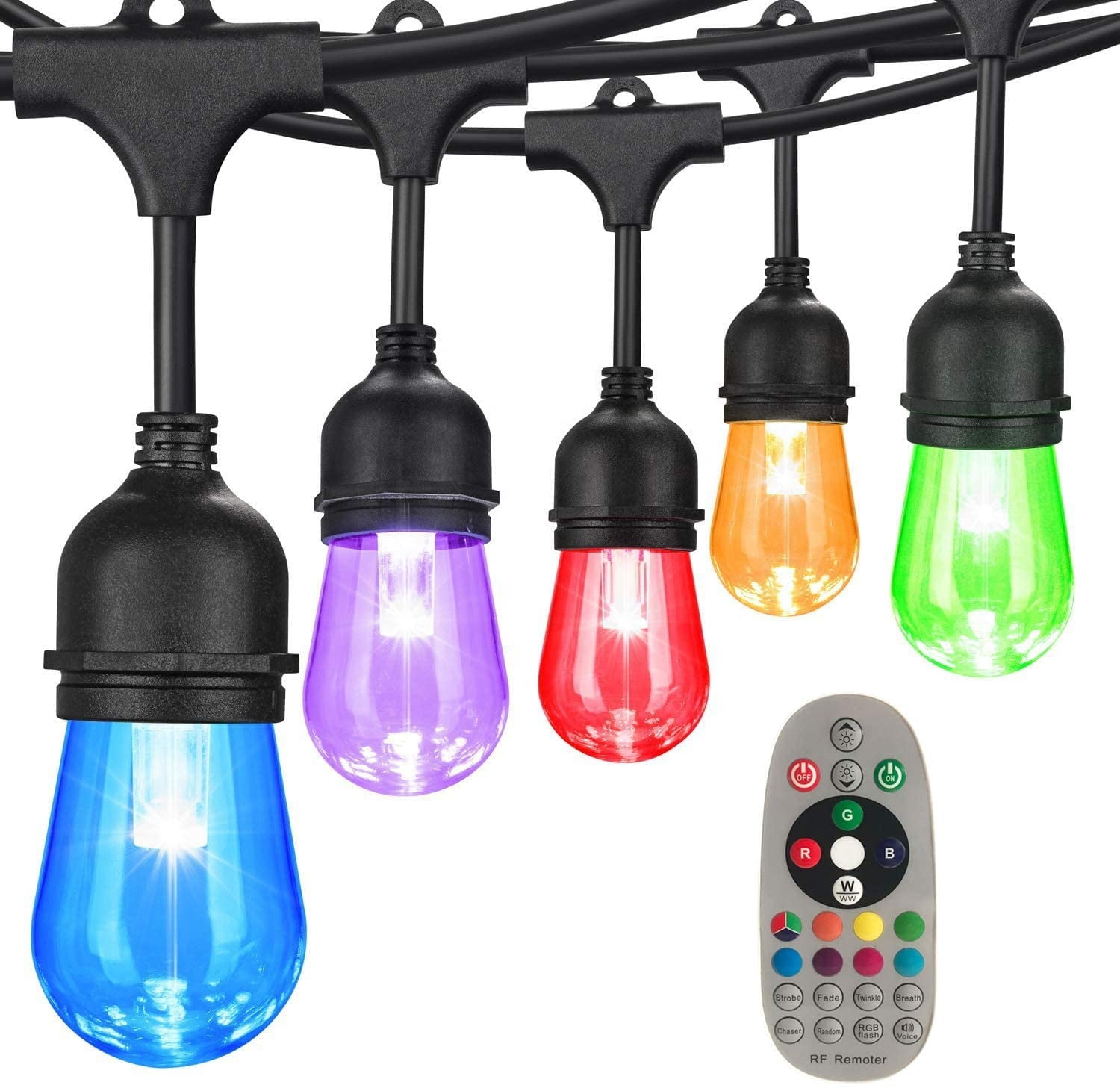 Luminar Outdoor 24 Ft., 12 Bulb Shatterproof Outdoor Color Changing LED  String Lights