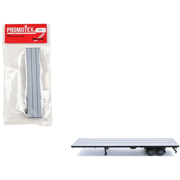 48ft Flatbed Trailer Gray Top 1/87 (HO) Plastic Model by Promotex