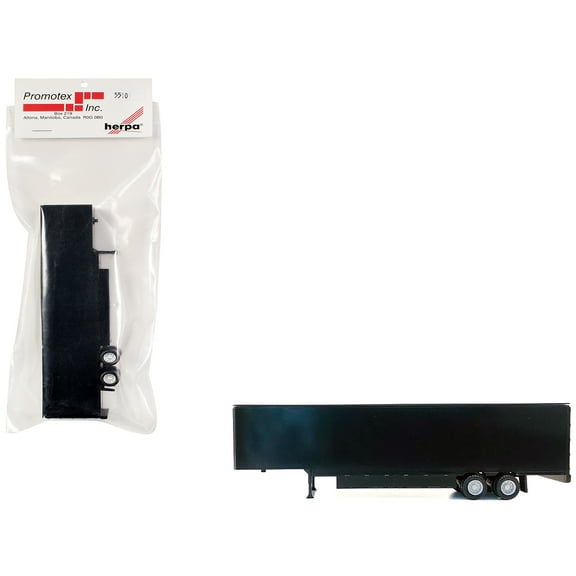 48ft Moving Van Trailer Black 1/87 (HO) Plastic Model by Promotex