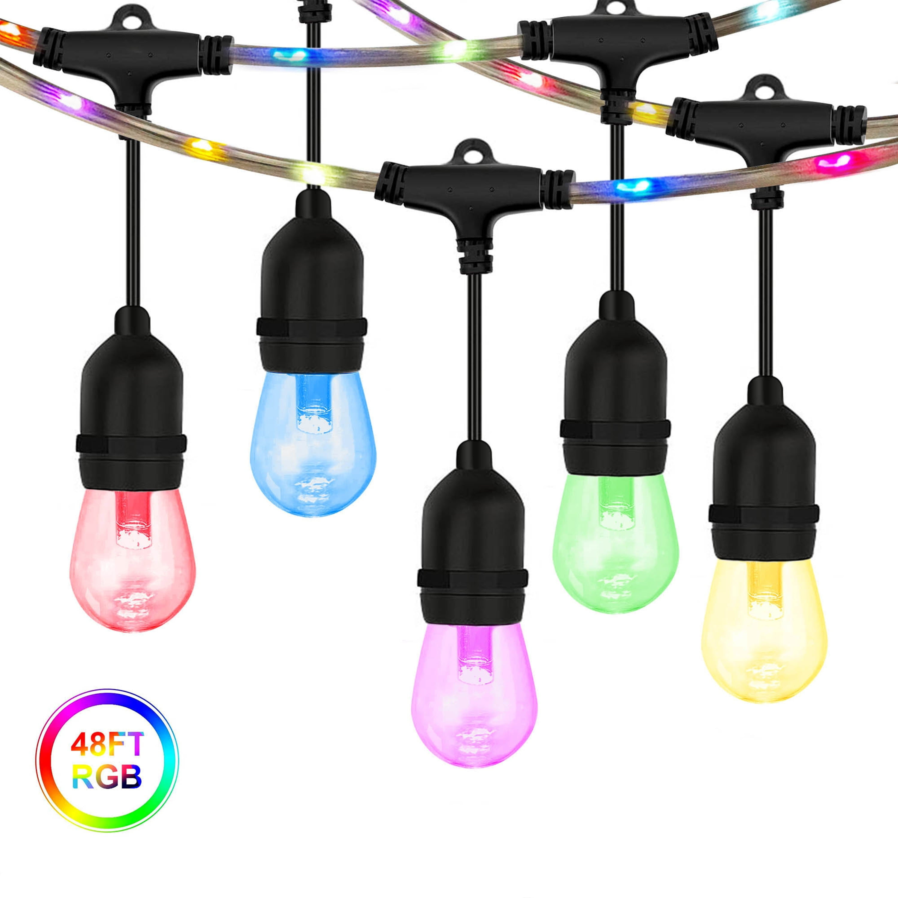 48ft RGB String Lights with RGB Wire 15