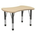 thumbnail image 1 of 48in Bowtie Collaborative Thermo-Fused Adjustable Activity Table with Chunky Leg - Maple/Maple, 1 of 1