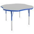 thumbnail image 1 of 48in Clover Everyday T-Mold Adjustable Activity Table Grey/Blue - Toddler Swivel with Four 14in Stack Chairs Blue - Swivel Glide, 1 of 2