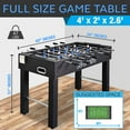thumbnail image 1 of 48in Competition Sized Foosball Table, Soccer for Home, Arcade Game Room, 2 Balls, 2 Cup Holders 2x4ft for Man Cave or Basement - Standing or Tabletop, Black, 1 of 3