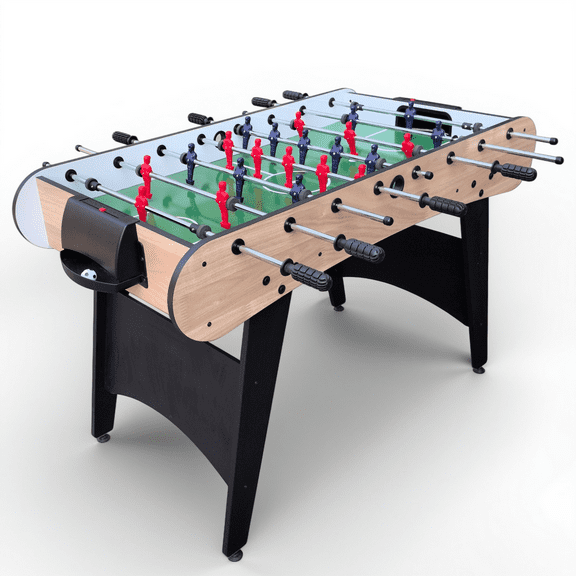 48in Foosball Table Game, Soccer Game at Home for Kids and Adults, Freestanding Footable Game Table