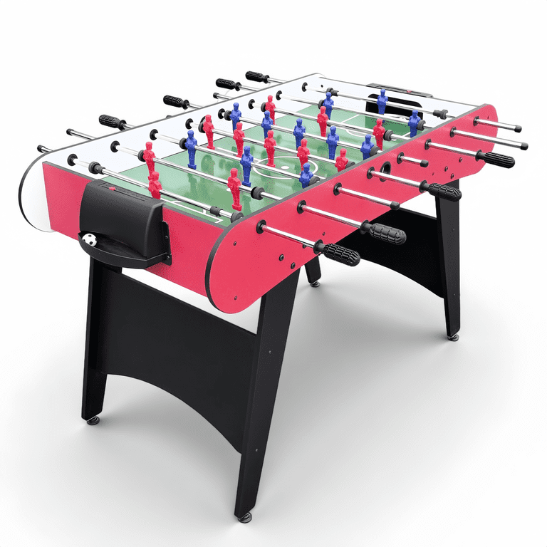 Houten Tafelvoetbalspel – Compacte Foosball Tafel Voor Kinderen En Gezinnen, Incl. Ballen En Scoreborden, 51x24,8x11,6 Cm