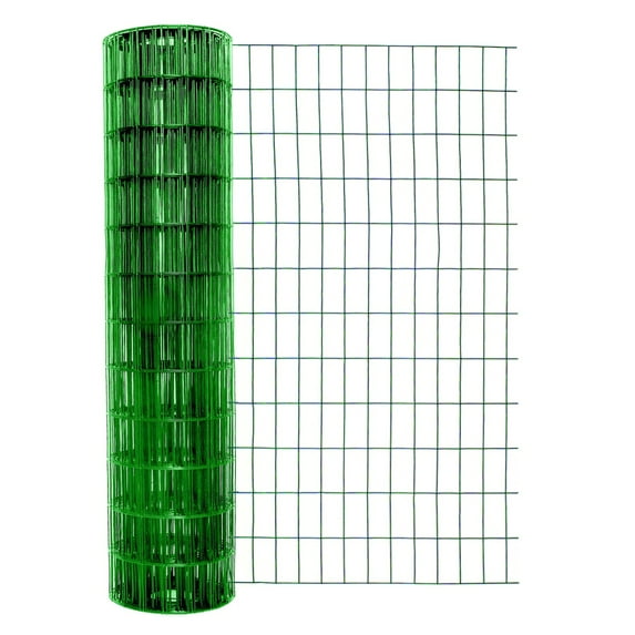 48in H x 50ft L Green PVC Garden Fence with 2in x 4in Openings