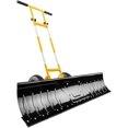 thumbnail image 1 of 48in Heavy-Duty 2-Wheel Snow Pusher Hand Plow for Snow Removal w/Wheels, Adjustable Handle, Blade Angle - Yellow, 1 of 14