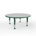 thumbnail image 1 of 48in Round Everyday T-Mold Adjustable Activity Table Grey/Green - Chunky with Four 12in Stack Chairs Green - Ball Glide, 1 of 2