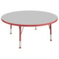thumbnail image 1 of 48in Round Everyday T-Mold Adjustable Activity Table Grey/Red - Toddler Ball with Four 12in Stack Chairs Red - Ball Glide, 1 of 2