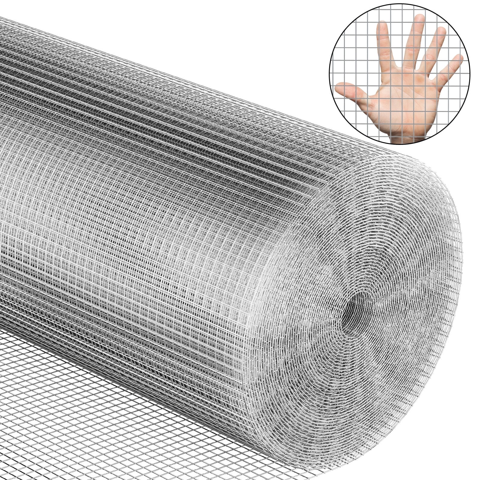 48in x 100ft Hardware Cloth 19 Gauge Galvanized Chicken Wire Mesh, Heavy Duty Welded Fence for Chicken Coop, Poultry, Animal Control and Garden Protection
