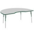 thumbnail image 1 of 48in x 72in Kidney Everyday T-Mold Adjustable Activity Table Grey/Green - Standard Swivel with Six 14in Stack Chairs Green - Swivel Glide, 1 of 2