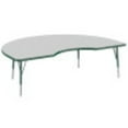 thumbnail image 1 of 48in x 72in Kidney Everyday T-Mold Adjustable Activity Table Grey/Green - Toddler Swivel with Seven 12in Stack Chairs Green - Swivel Glide, 1 of 2