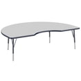 thumbnail image 1 of 48in x 72in Kidney Everyday T-Mold Adjustable Activity Table Grey/Navy - Toddler Swivel with Seven 12in Stack Chairs Navy - Swivel Glide, 1 of 2