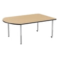 thumbnail image 1 of 48in x 72in Work Around Contour Thermo-Fused Adjustable Activity Table Maple/Black/Silver - Super Leg, 1 of 2