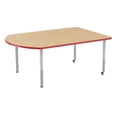 thumbnail image 1 of 48in x 72in Work Around Everyday T-Mold Adjustable Activity Table Maple/Red/Silver - Super Leg, 1 of 2