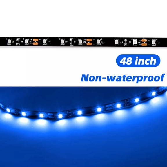 48inch 12V LED Flexible Strip Light, Blue Light , Non-waterproof, for RV Campervan Motorhome Interior, Decorative Light