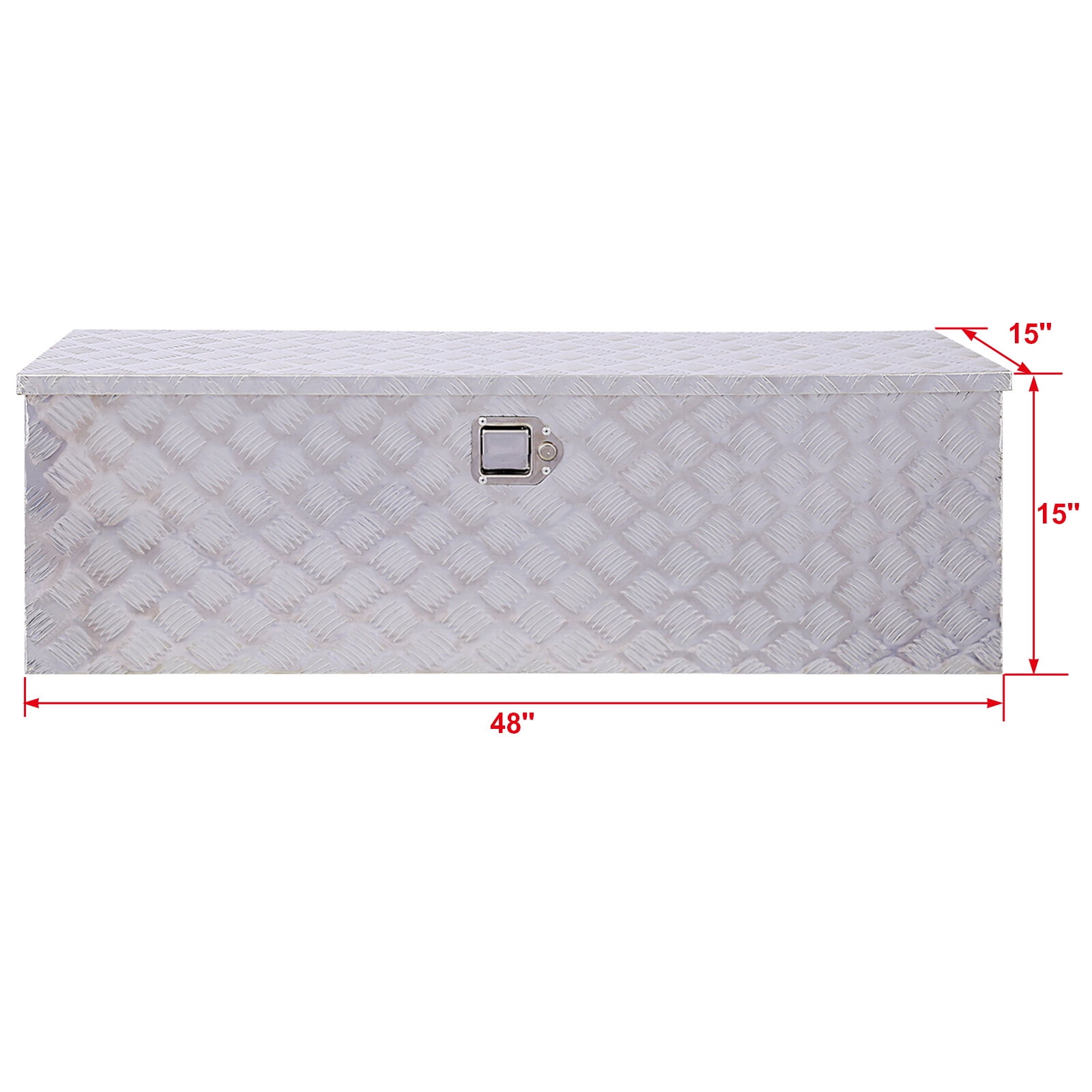 48inch Aluminum tool box,heavy duty truck bed tool box,outdoor trailer pickup storage tool box,RV storage organizer,underbody box w/lock keys,silver 48x15x15inch,