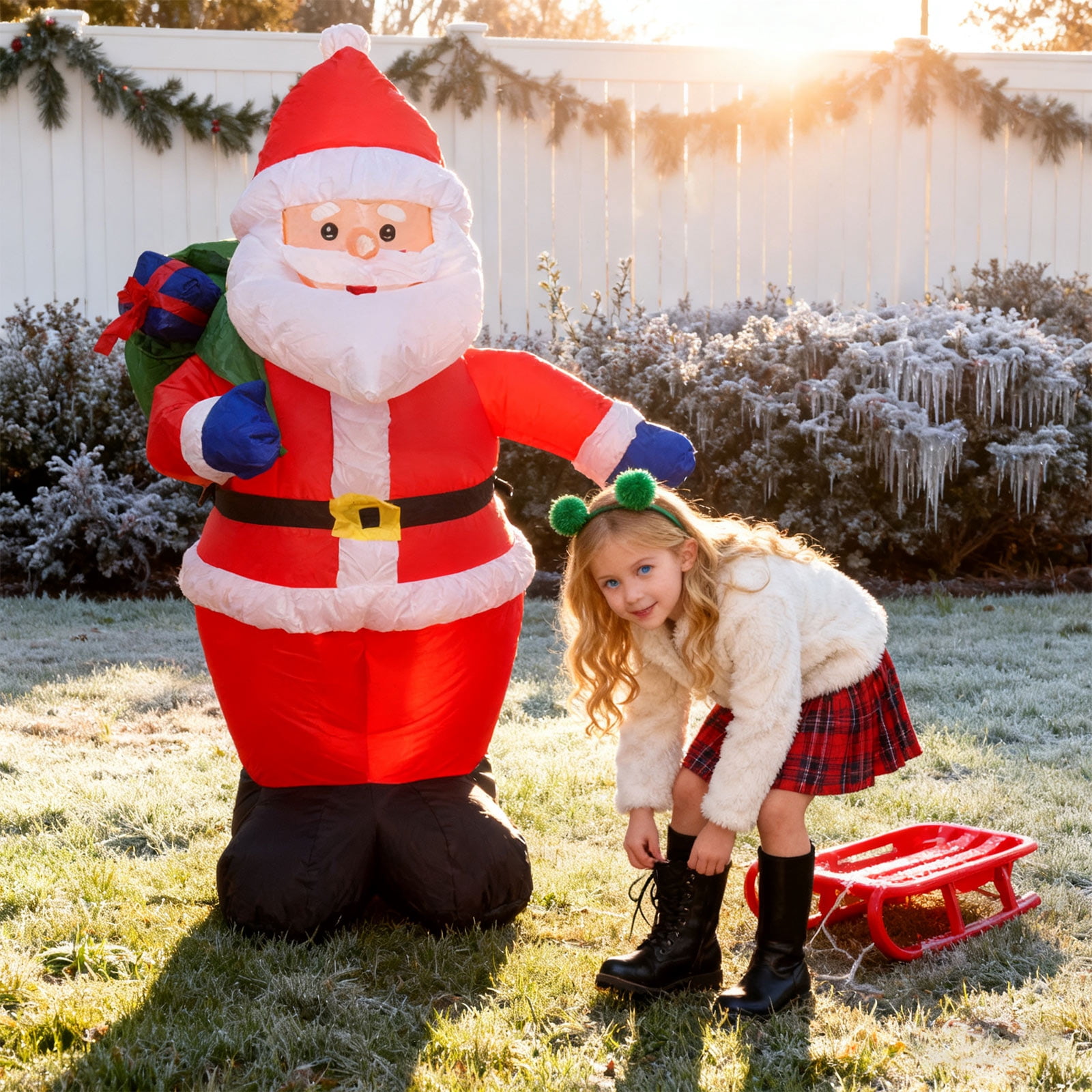 48inch Christmas Inflatable Santa Claus Outdoor Decorations,Blow Up ...